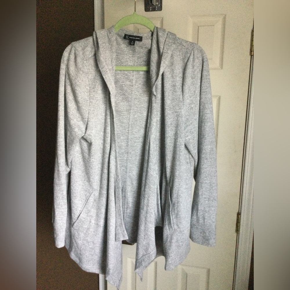 International Concepts Gray Hooded Cardigan XL